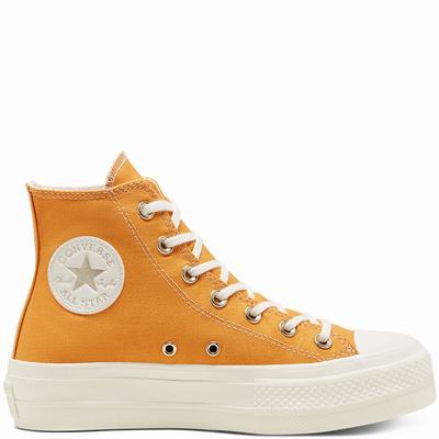 Converse Elevated Gold Platform Chuck Taylor All Star - Naisten Matalavartiset Tennarit - Kultaiset/